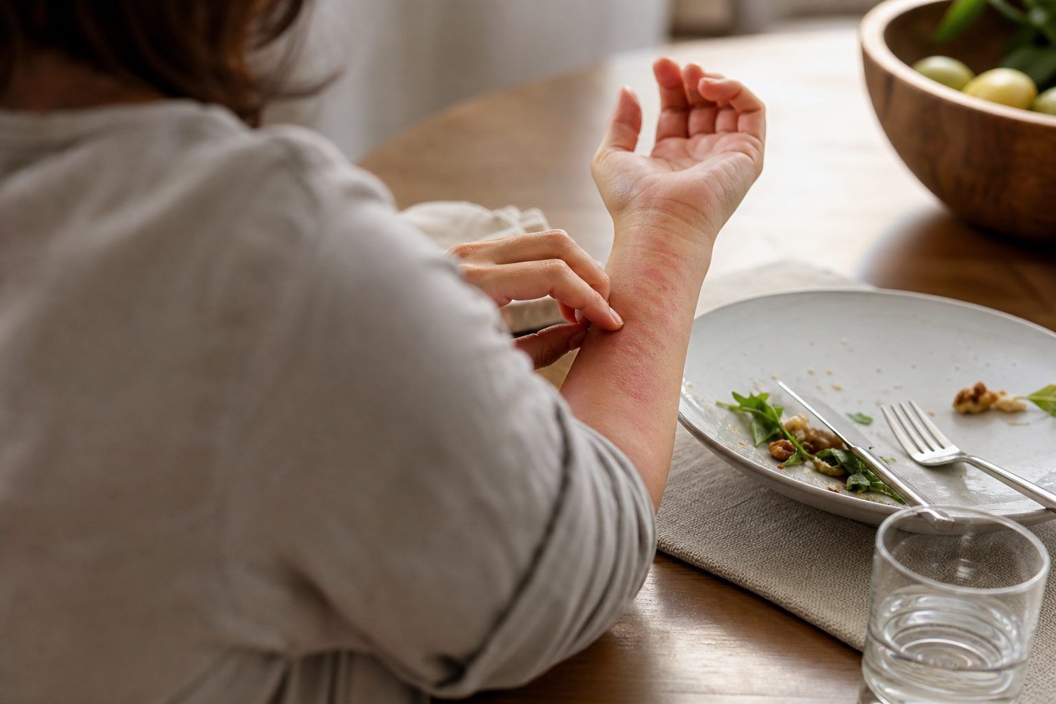 Que faire après des plaques, des boutons ou un gonflement après un repas