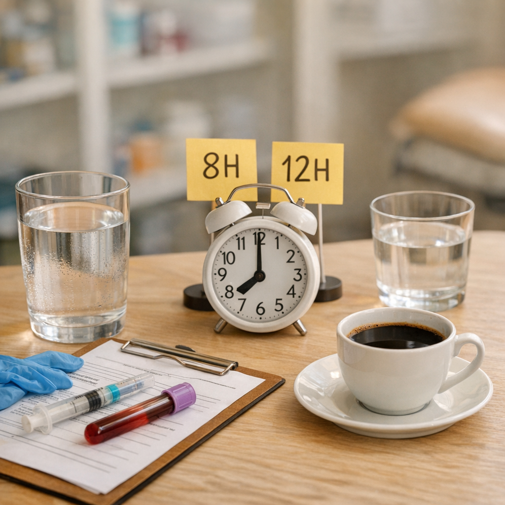 Comparer les consignes réelles des laboratoires : 8 heures, 12 heures, eau seule ou café noir ?