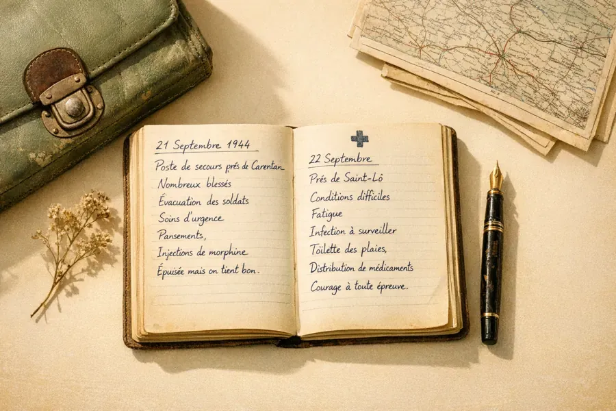 Carnet de tournée infirmière et notes de terrain