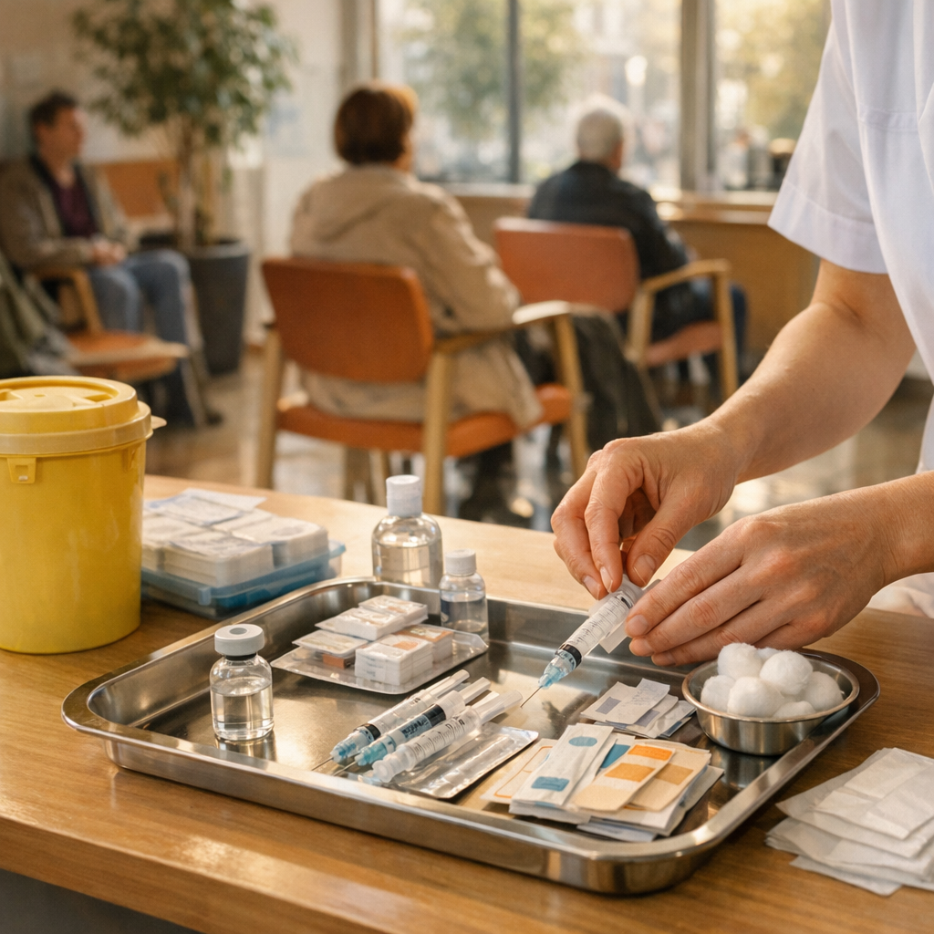 Un Centre de Vaccination à Villejuif se vérifie avant le départ
