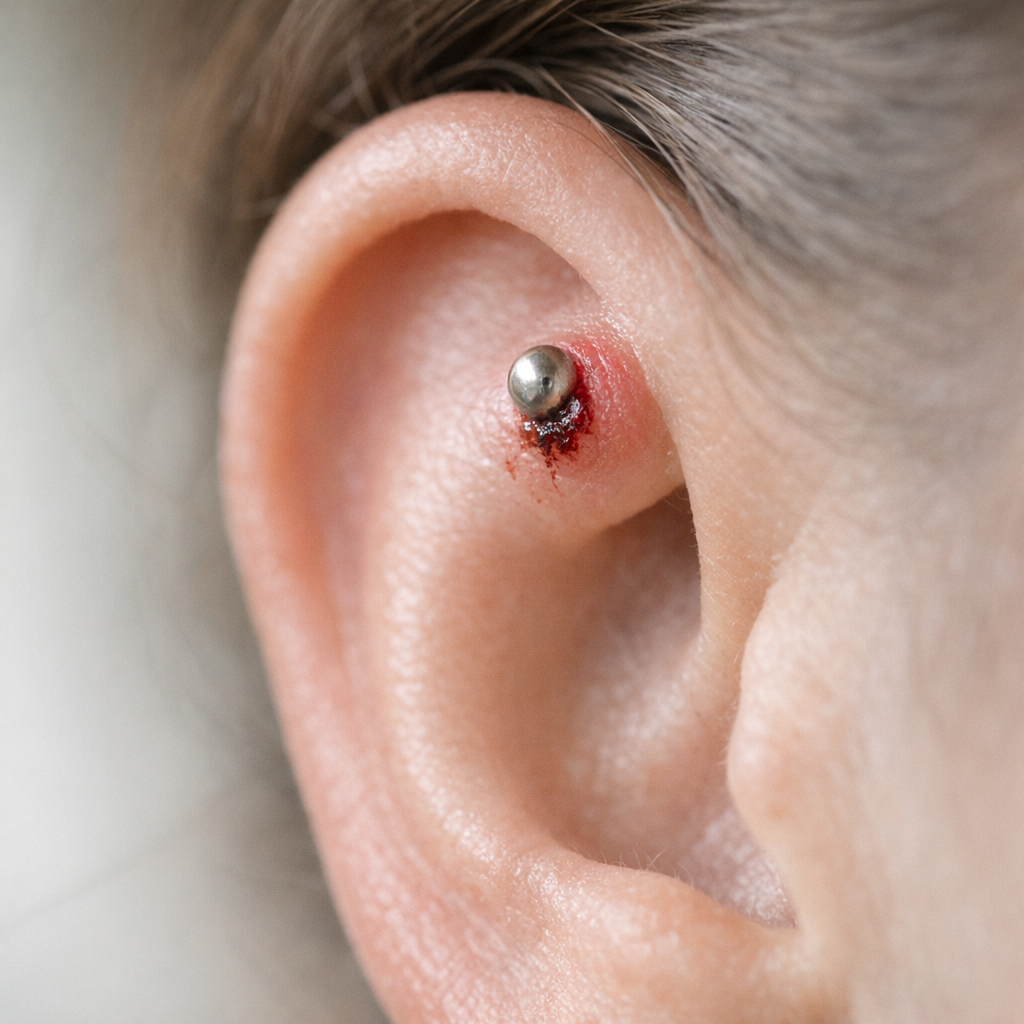 Une Chéloïde qui saigne après un Piercing mérite un vrai tri