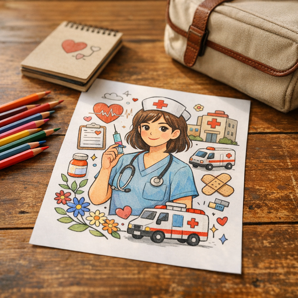 Un Coloriage d’Infirmière se choisit avec soin : 7 repères à imprimer