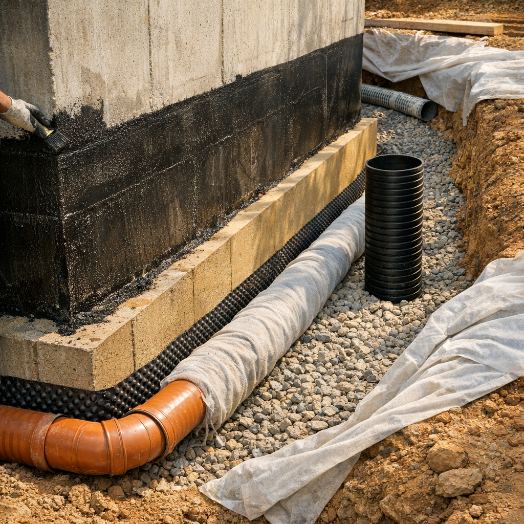 Étanchéité des fondations, murs enterrés et drainage : méthodes et prix