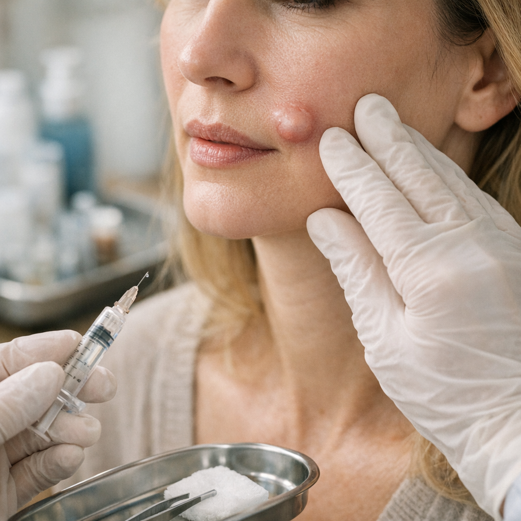 Boules après injections d’acide hyaluronique : quel traitement ?