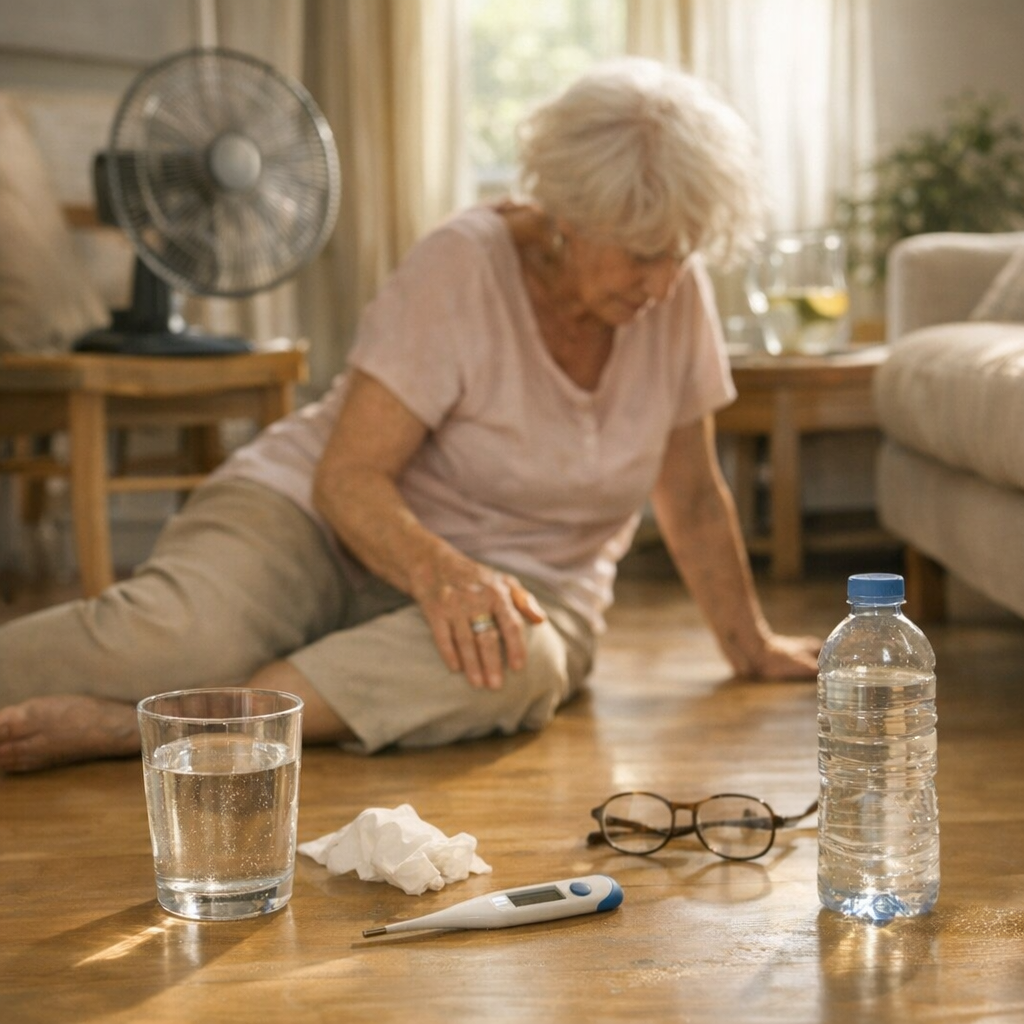 Quand une personne âgée chute ou devient moins stable pendant une période chaude, faut-il penser à la déshydratation ava