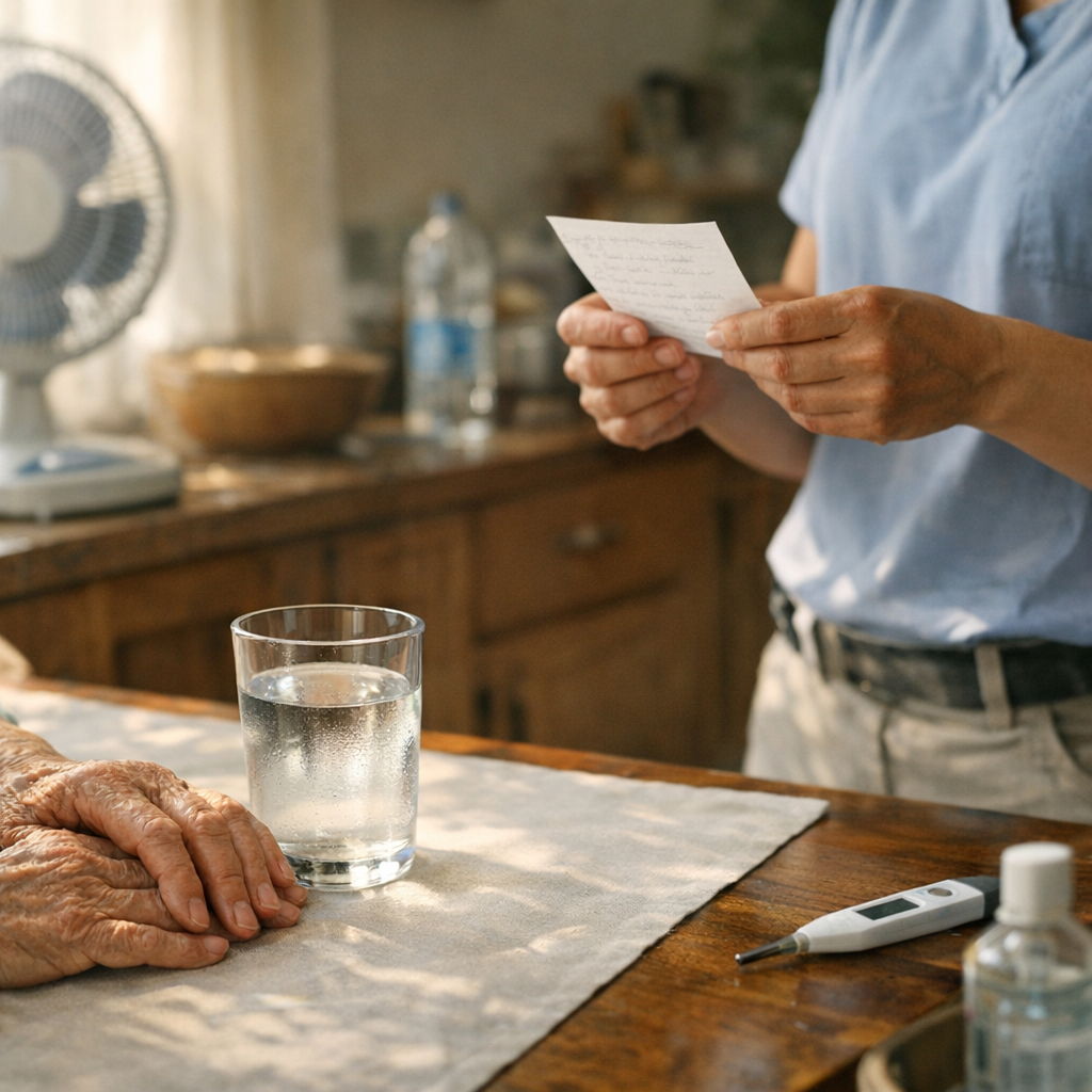 Reconnaître les signes de déshydratation à domicile chez une personne âgée
