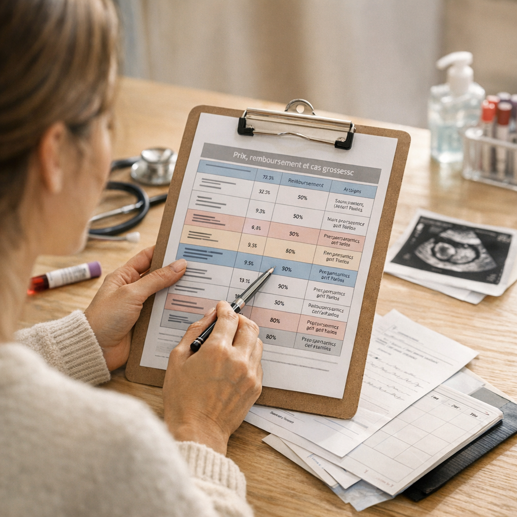 Prix, remboursement et cas grossesse : le tableau à garder sous la main